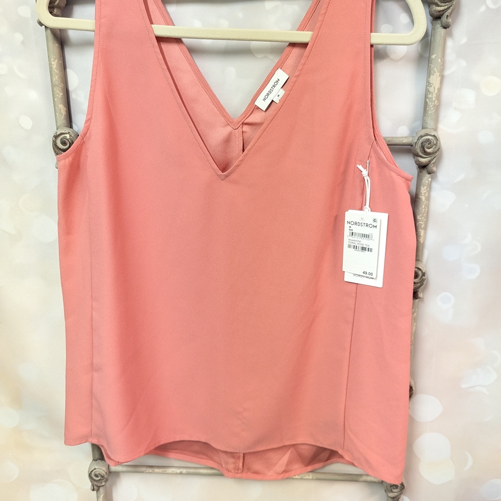 NORDSTROM Women's salmon Pink Sleeveless Top